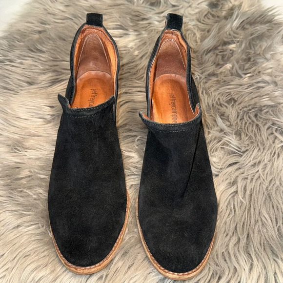 Jeffrey Campbell Rosalee Black Oiled Suede Ankle Boot Booties Size 8.5 - Picture 2 of 12